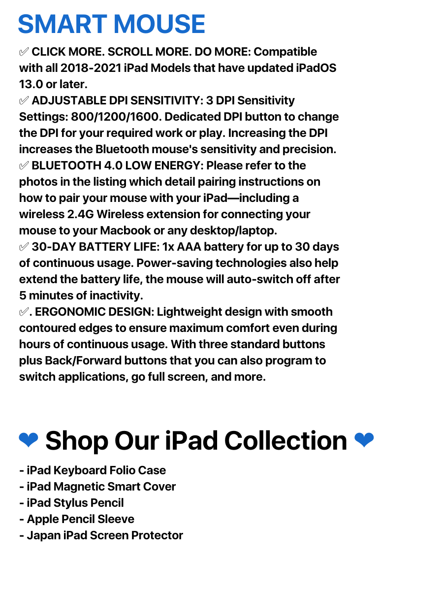 [1-2 DAY DELIVERY!!] FTW Touch Mouse for iPad/Mac/Macbook Air/Pro ...