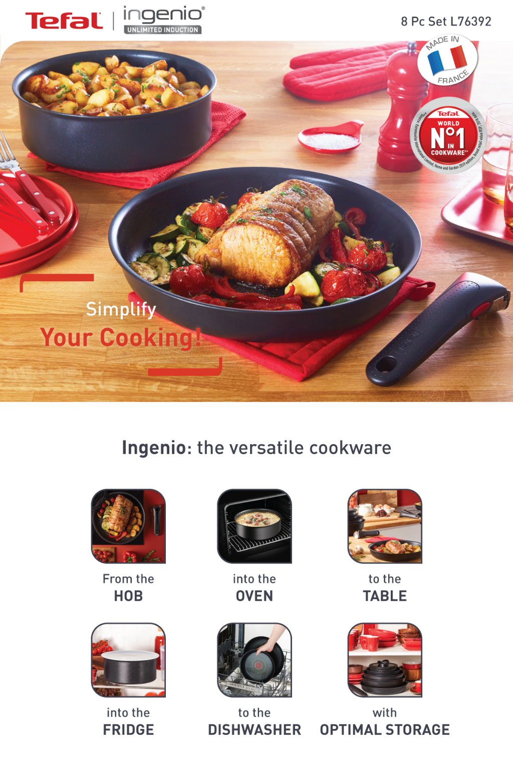 INGENIO UNLIMITED INDUCTION BLACK 8PC COOKWARE SET (18CM SAUCEPAN