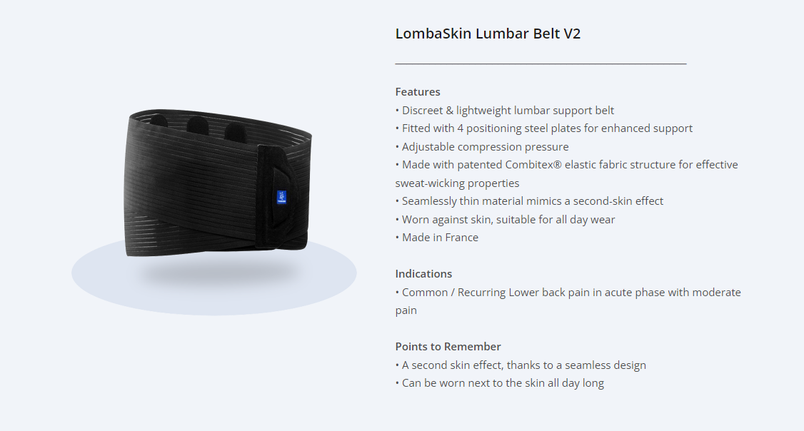 SG STOCK] Thuasne LombaSkin® Lumbar Back Support Belt - Version 2