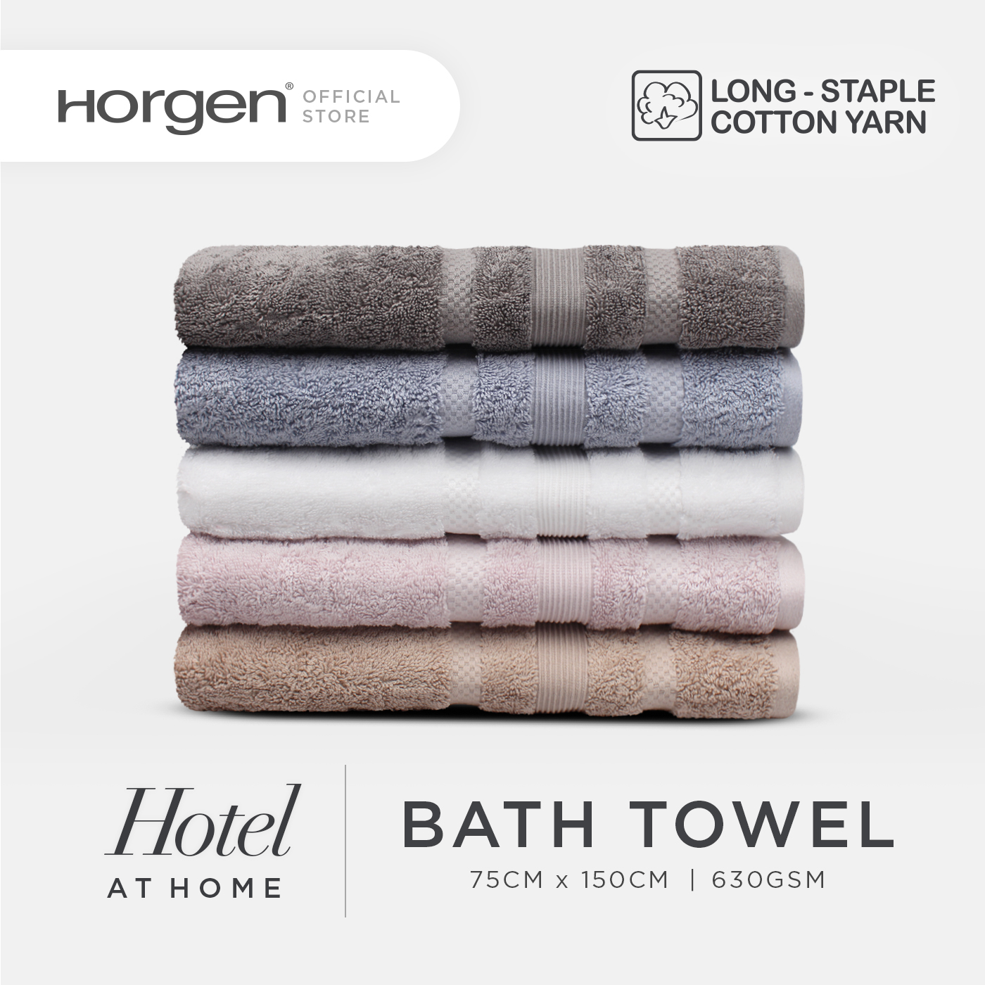 1pc Thick Bath Towel Horgen Hotel At Home Egyptian Cotton Hotel Bath Towel 630GSM Thick 710gm Large 75x150cm Shopee Singapore