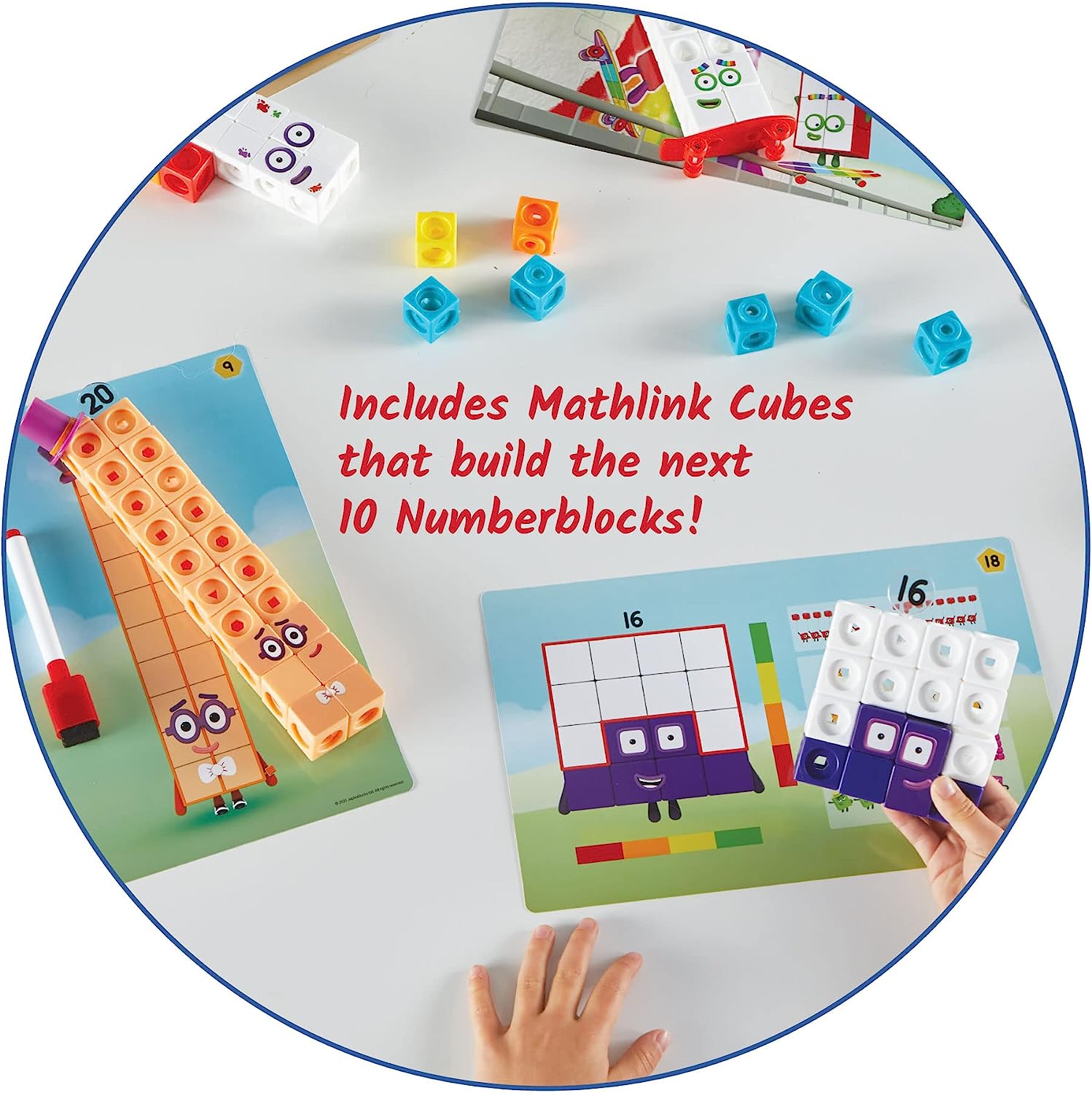 hand2mind Numberblocks MathLink Cubes 11-20 Activity Set 30 Activities ...