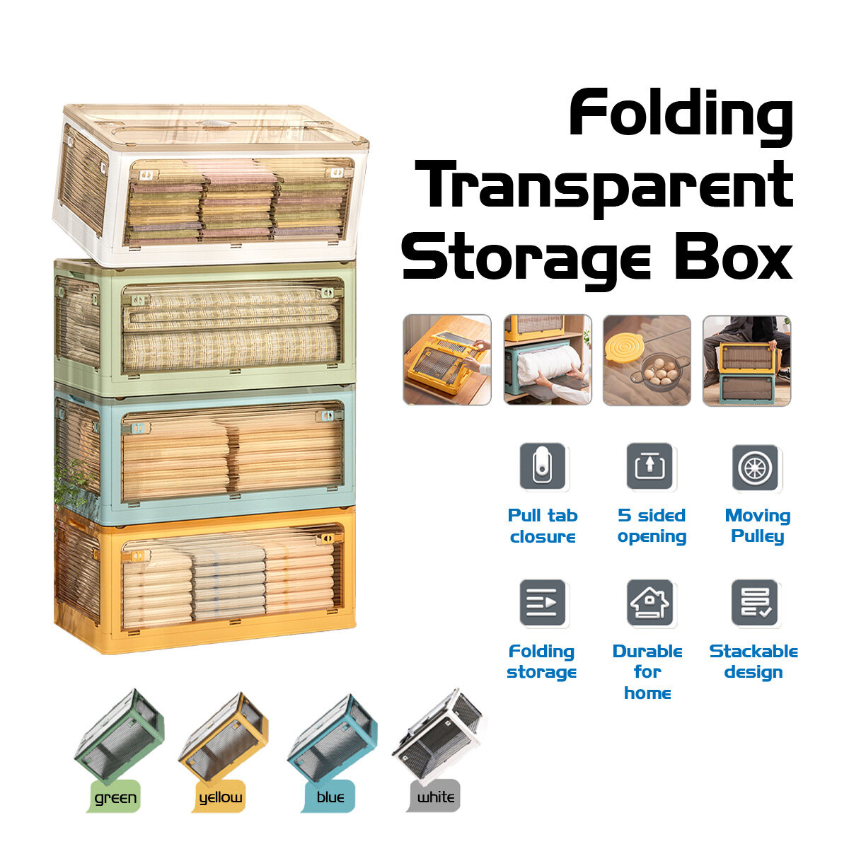 【SG Stock】Foldable box foldable organizer 28L/40L/56L/86L/116L /143L ...