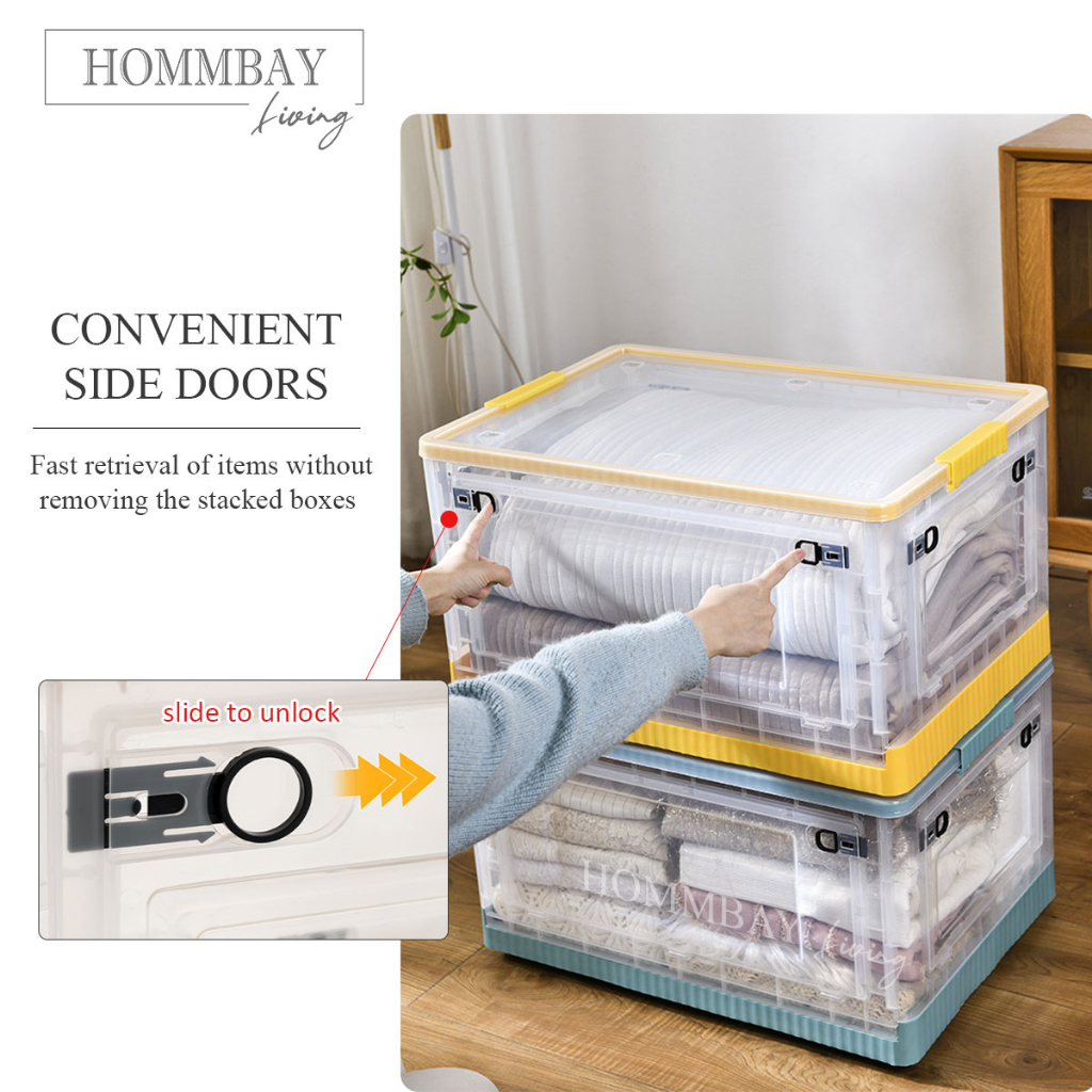 [HOMMBAY Living] Transparent Foldable Stackable Storage Box Drawer ...