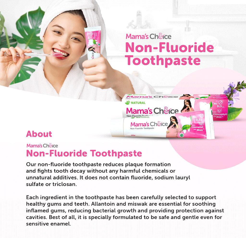 [Bundle of 3] Mama's Choice Non-Fluoride Toothpaste with Miswak | Oral ...
