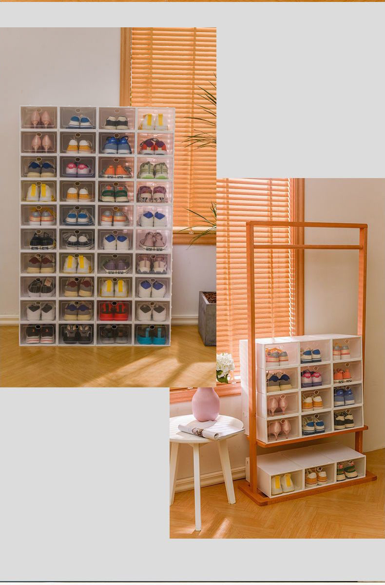 Plastic storage box dust-proof and moisture-proof shoe rack shoe ...