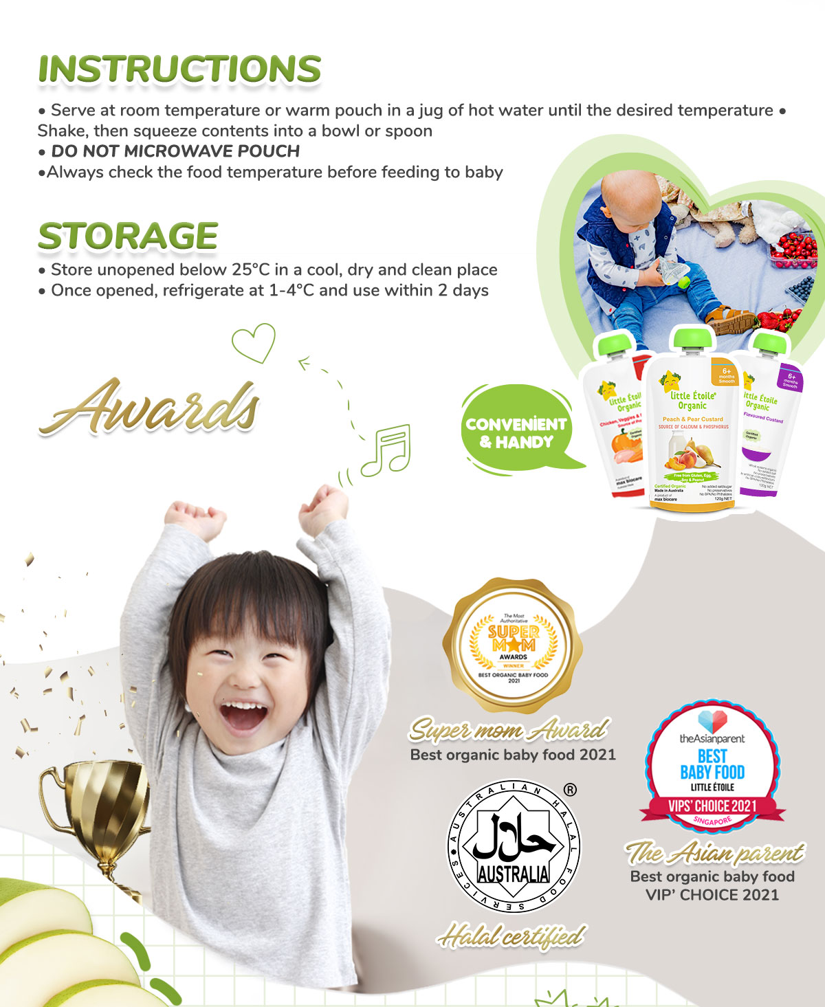 Little Étoile Organic® Baby food Puree Pouch 120g [EXP 02-Oct-26 ...