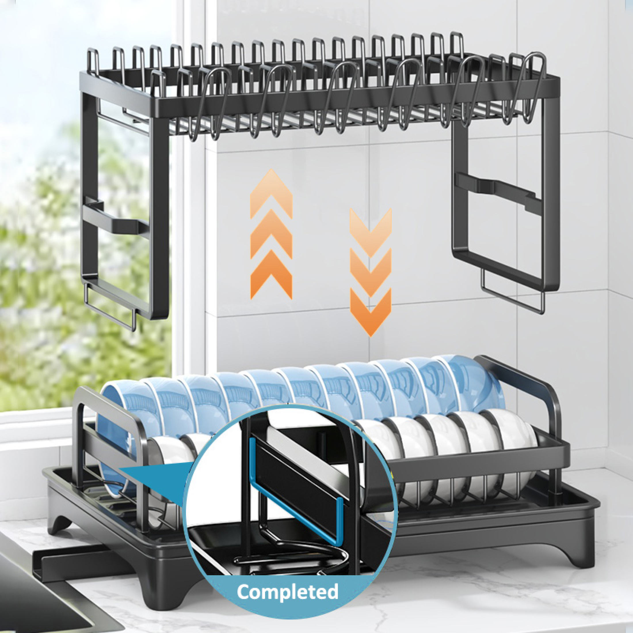 【SG Stock】Plate rack Dish rack Dish drying rack with Holder Dish ...