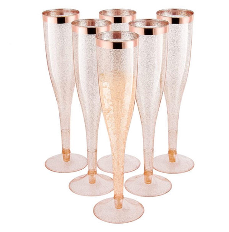 6/12/30Pcs/Set Disposable Plastic Champagne Flutes Glasses Red