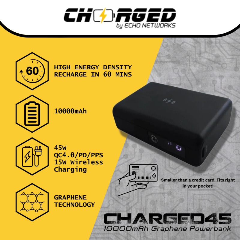 SIMPLY 10000mAh Graphene Powerbank Max 45W 15 W Max