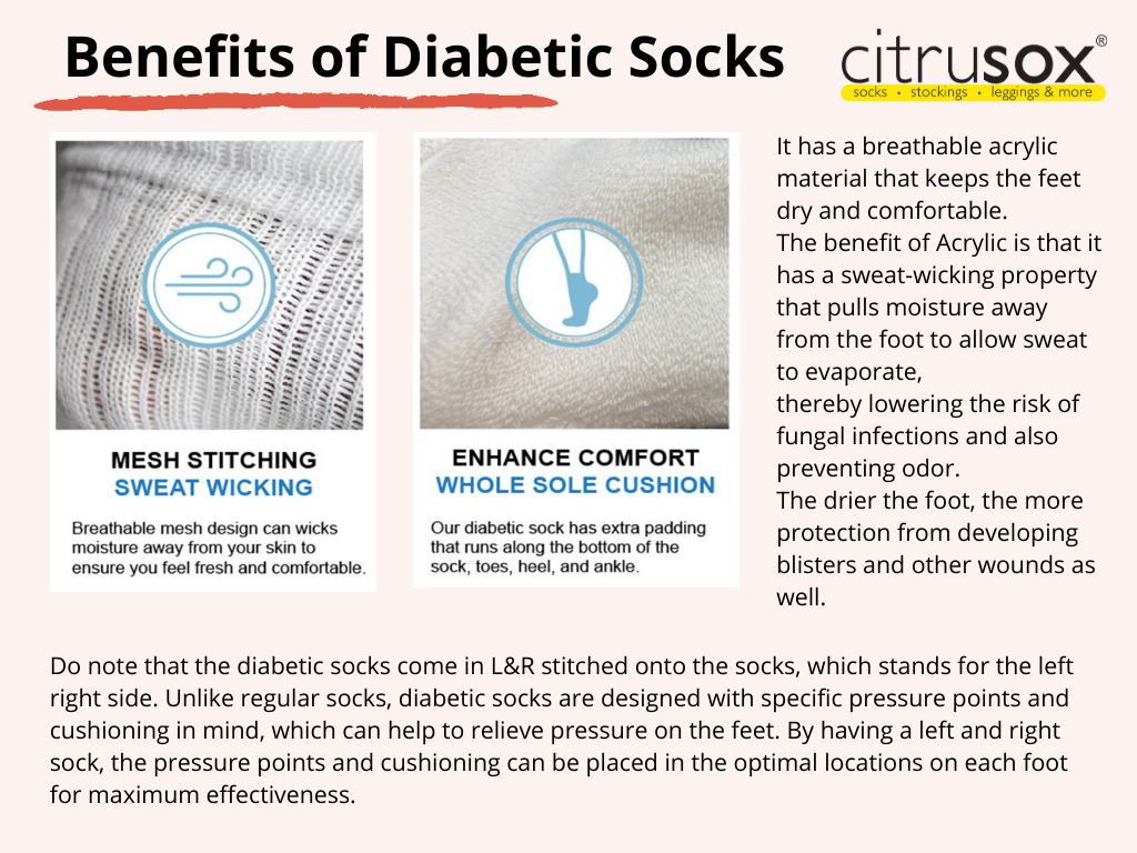 CITRUSOX Non-Binding Anti-Bacterial Above-Ankle Sock for Diabetic ...