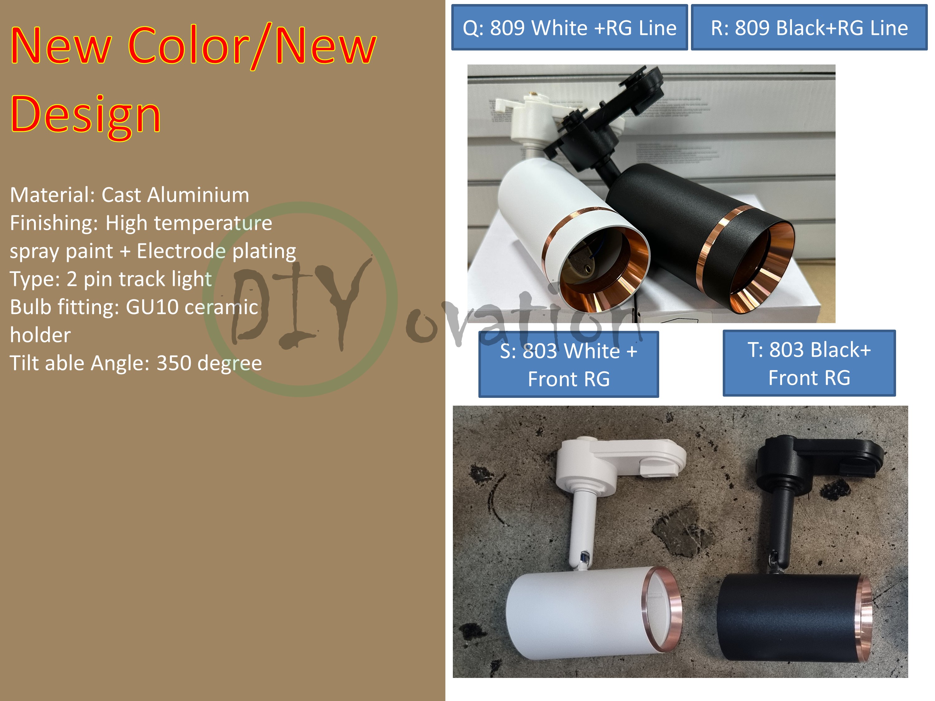 [Warehouse Direct] Aluminium Track light casing and holder for GU10 led ...