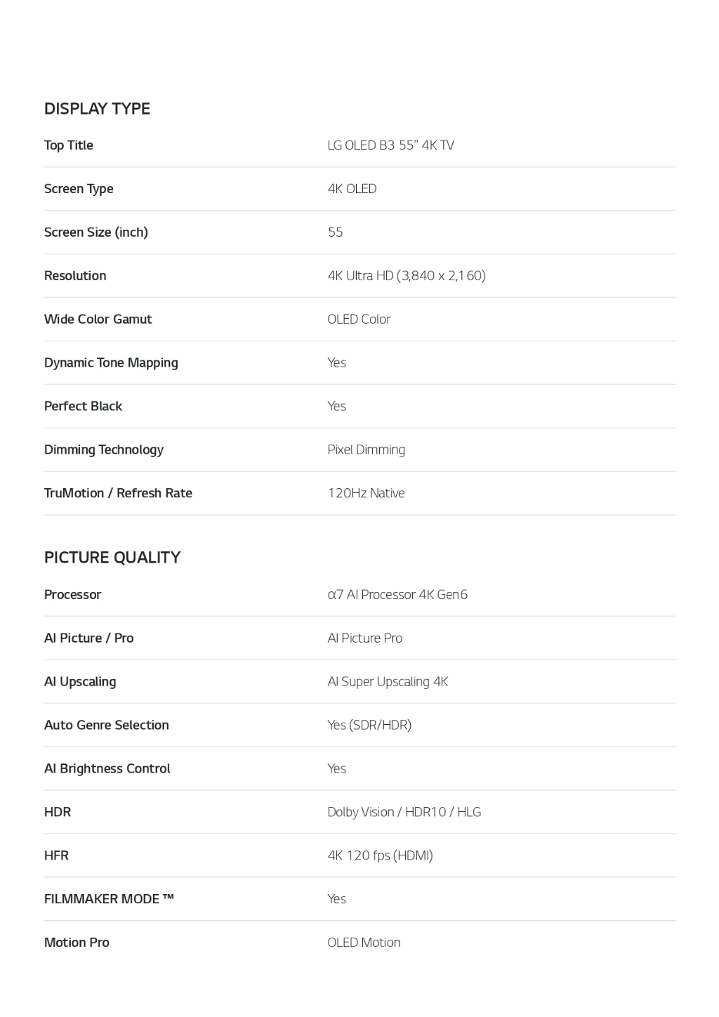 LG OLED55B3PSA 55" OLED 4K B3 SMART TV WITH FREE 100 GROCERY VOUCHER