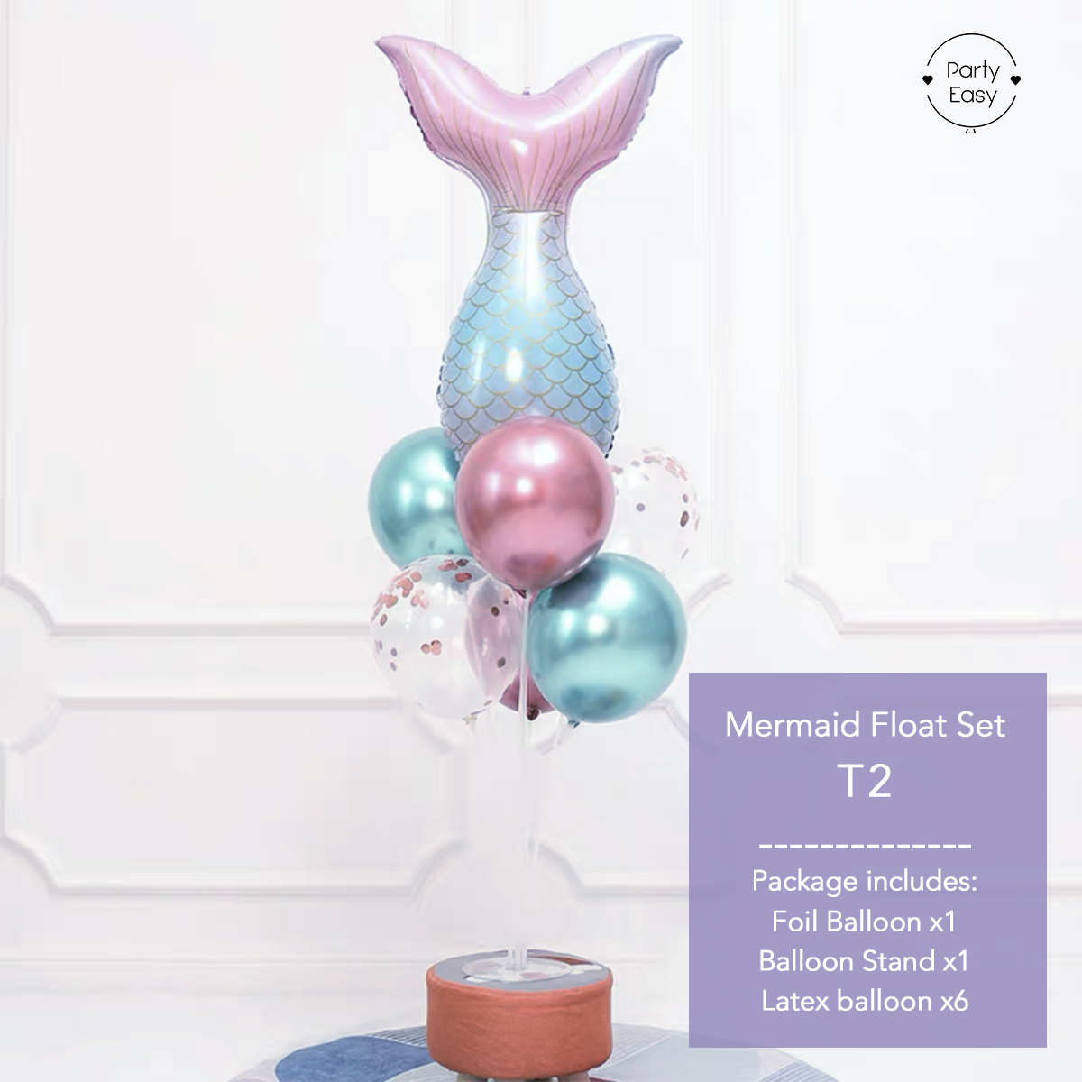 [SG Instock] Mermaid Mini Seashell Theme Balloon Float Foil Balloon ...