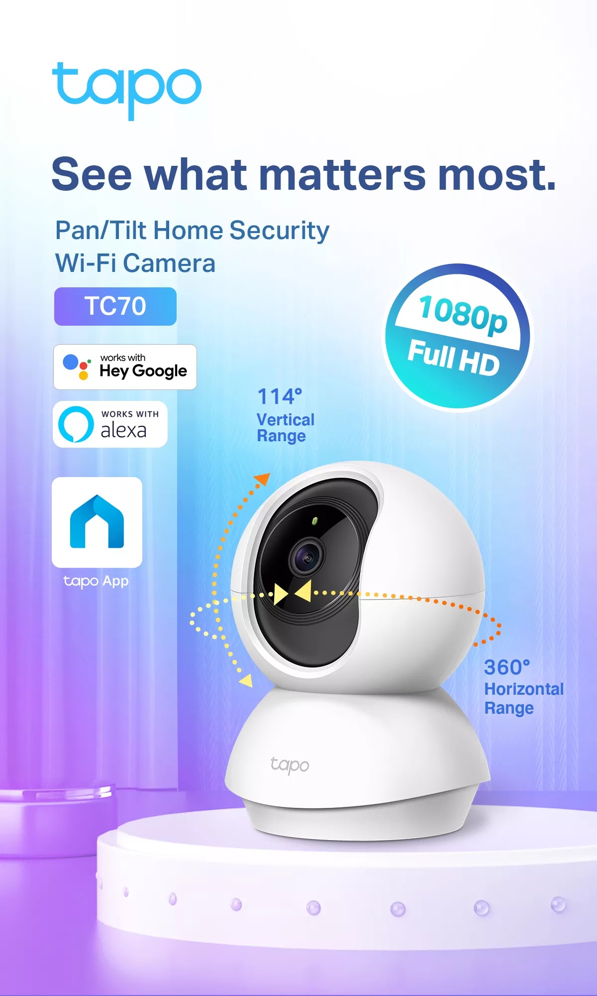TP-Link Tapo TC70 Security IP Camera WI-FI CCTV 2MP Full HD Night ...