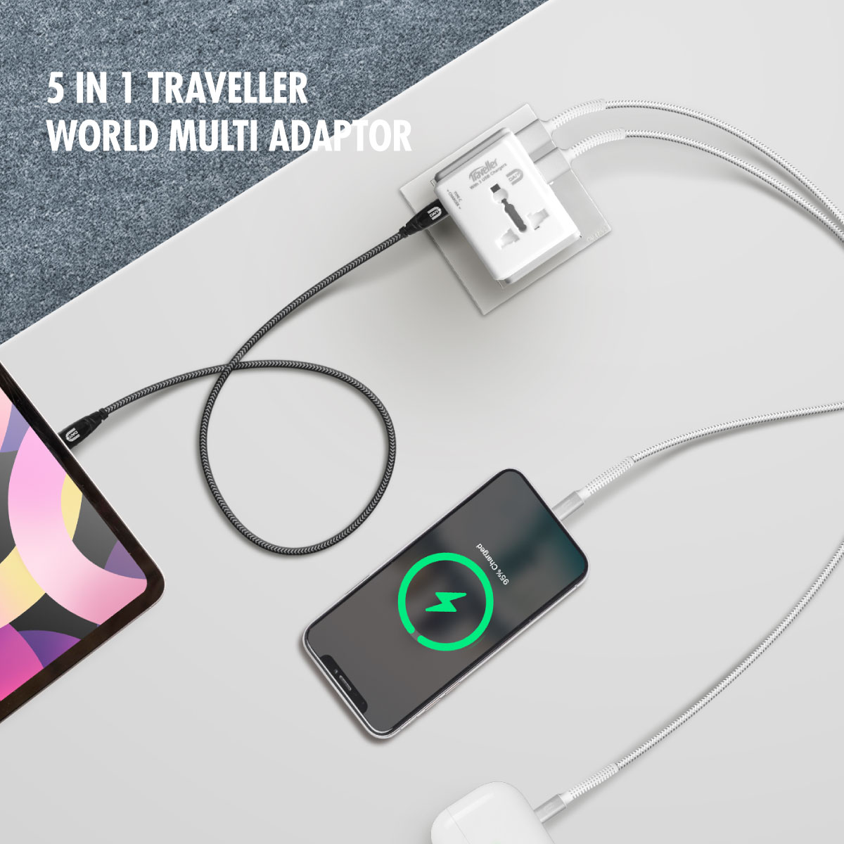Daiyo DE 318 Travel World Multi Adaptor 3.1A, 2 USB-A + 1 USB-C Port ...