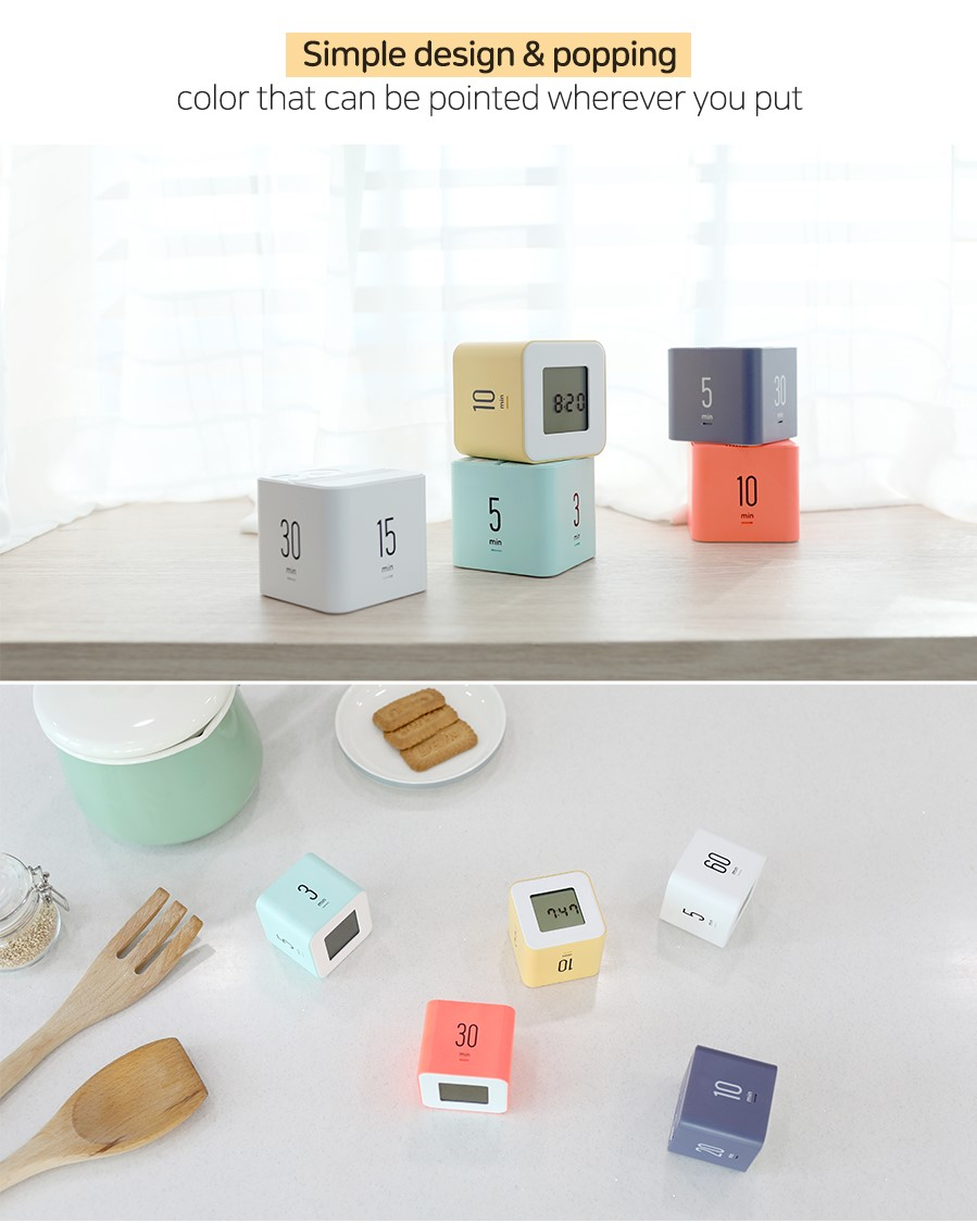 mooas Multi Cube Timer, Digital timer, Rotating Timer, Easy to use, 12 ...