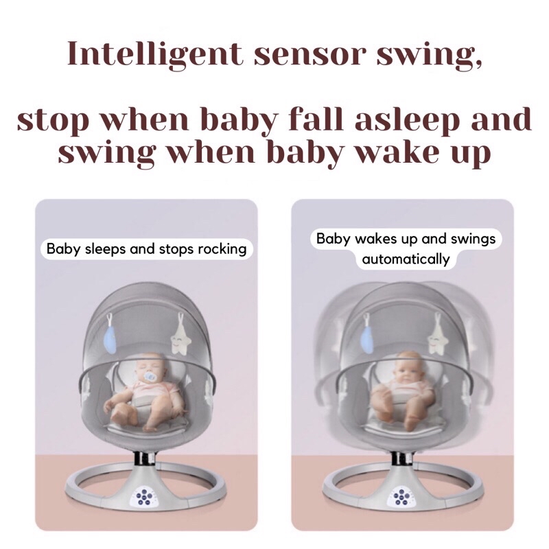 3in1 Electric Smart Sensory Auto-Swing Rocker w Detachable Food Tray ...