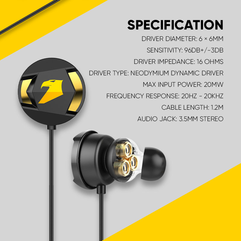 Armaggeddon WASP 7 PRO 3D Gaming Earphones Triple Neodymium Driver Dectachable Mic Strong Bass Shopee Singapore