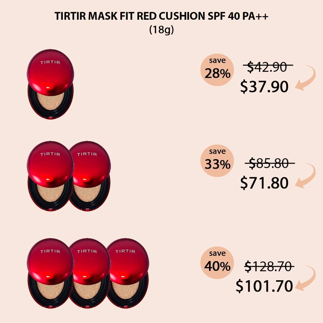 TIRTIR) Mask Fit Red Cushion SPF 40 PA++ 17C 21N 23N - COCOMO