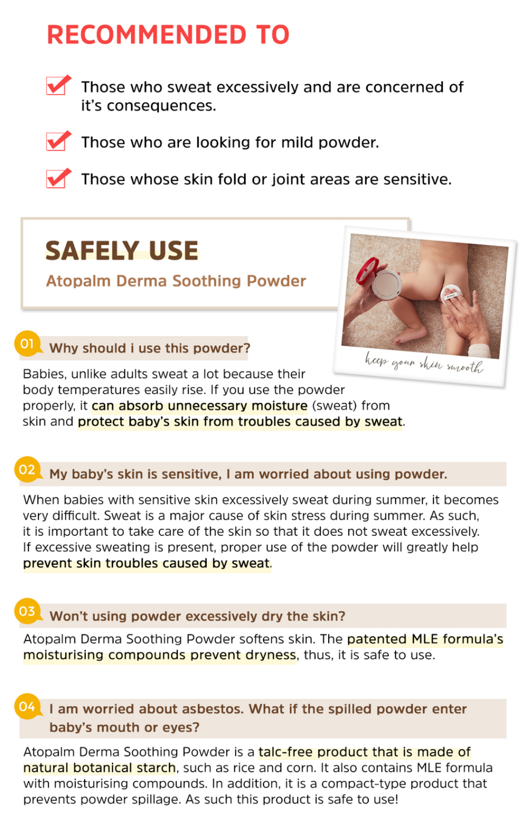 ATOPALM Derma Soothing Powder 23g Baby Powder / Soothe and Protect ...