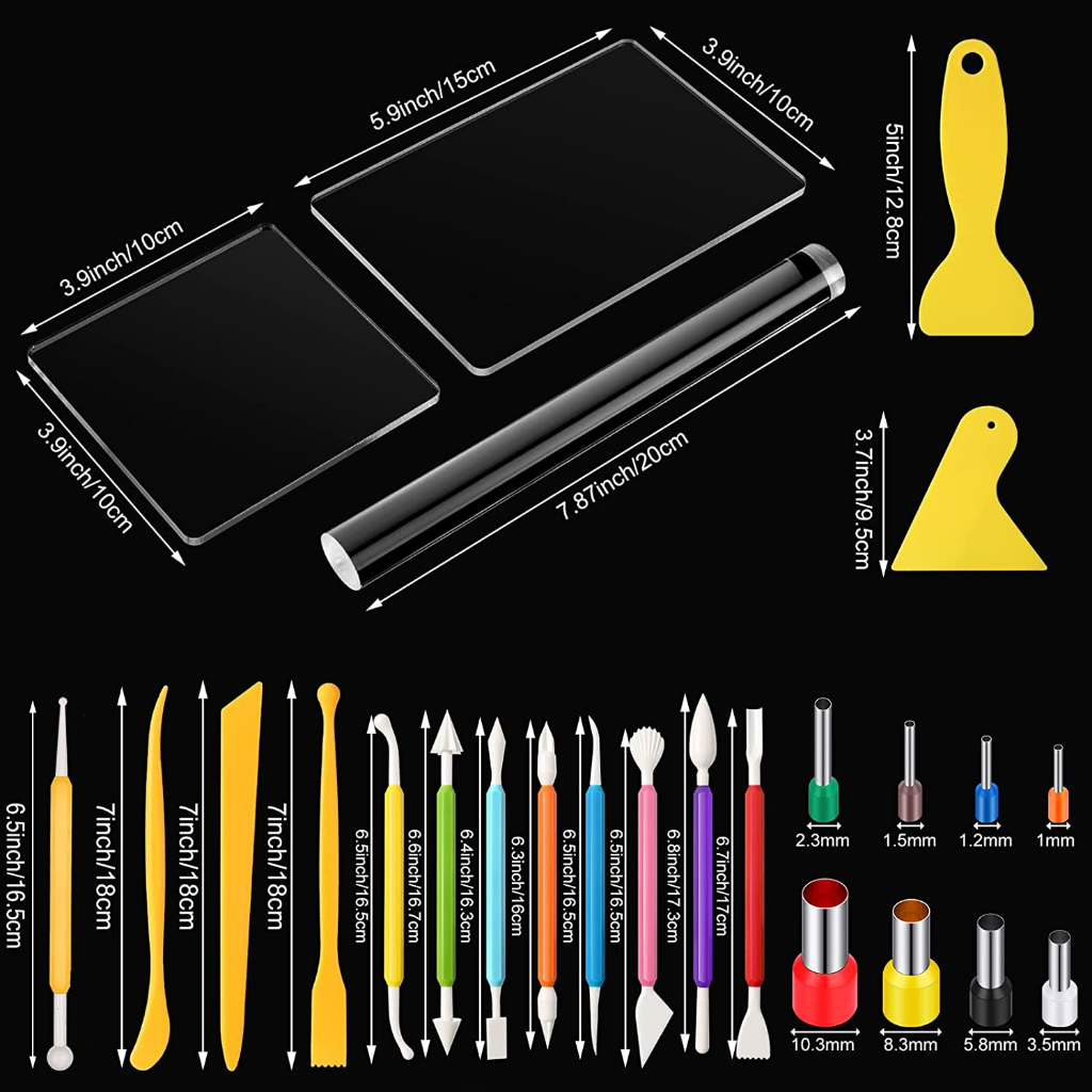 [SG] Ditadot 56 pc Clay Tool Set Polymer Clay/Fimo/Round Cut Mould ...
