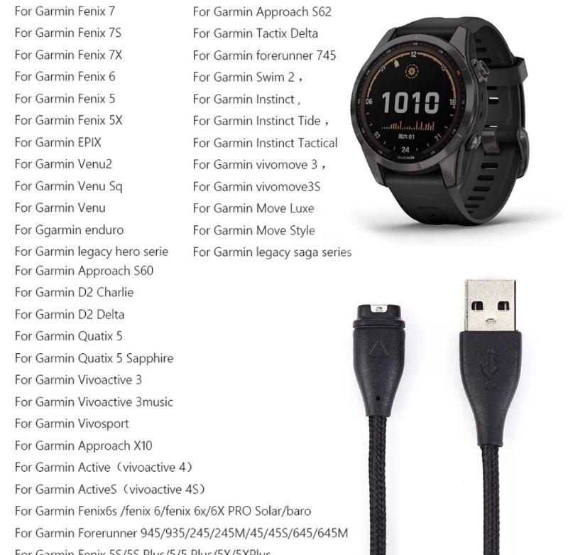 Charging Adapter For Garmin Swim 2