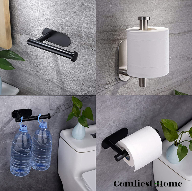 [SG Stock]No Drill Toilet Roll Holder(3M Adhesive) Bathroom Paper ...
