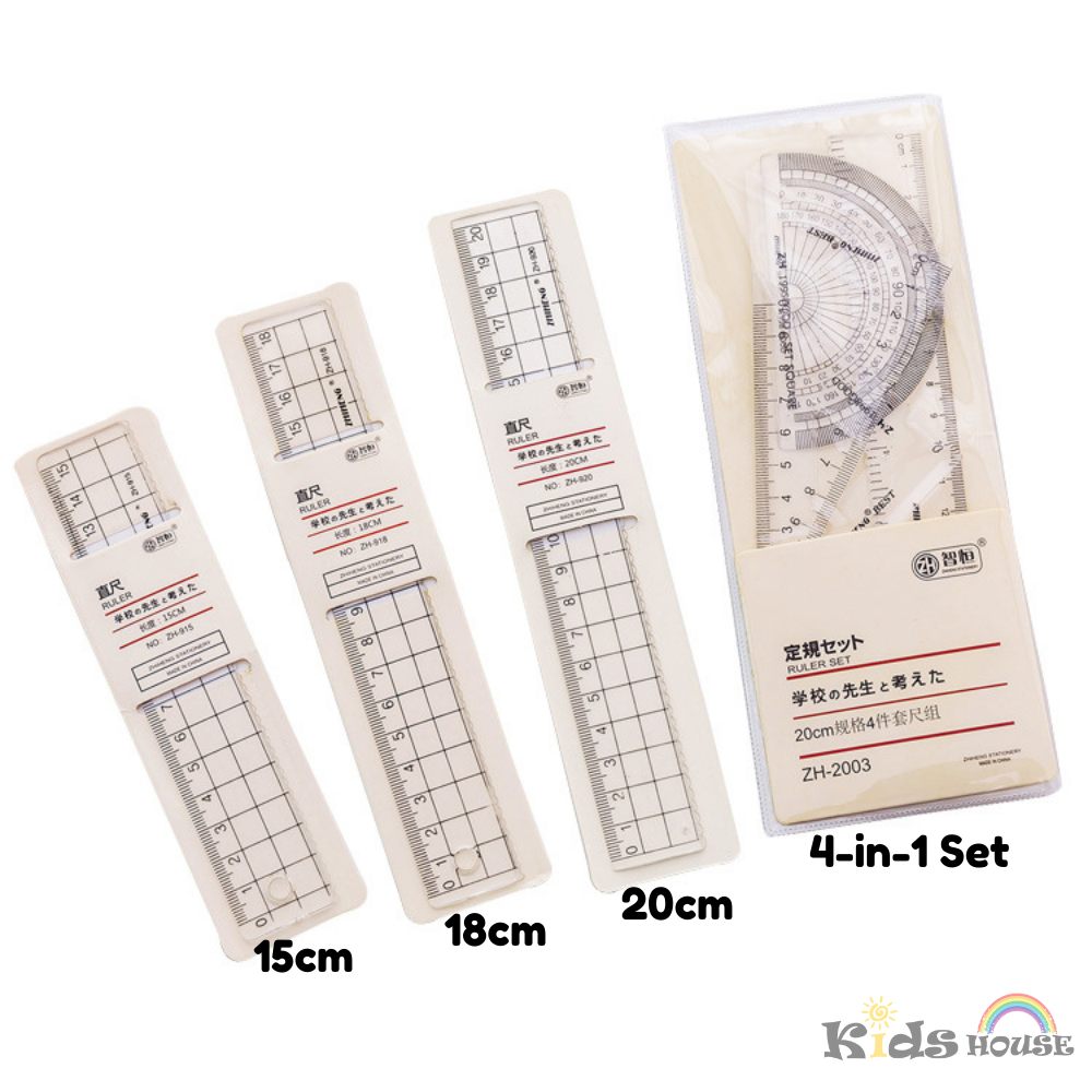 Transparent Ruler 15cm/18cm/20cm & Geometry Ruler, Straight Ruler ...