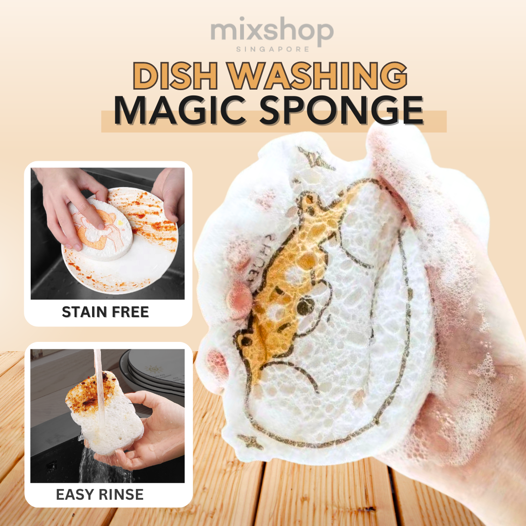 Magic Kitchen Dishwash Sponge Compressed Wood Pulp Sponge Kitchen