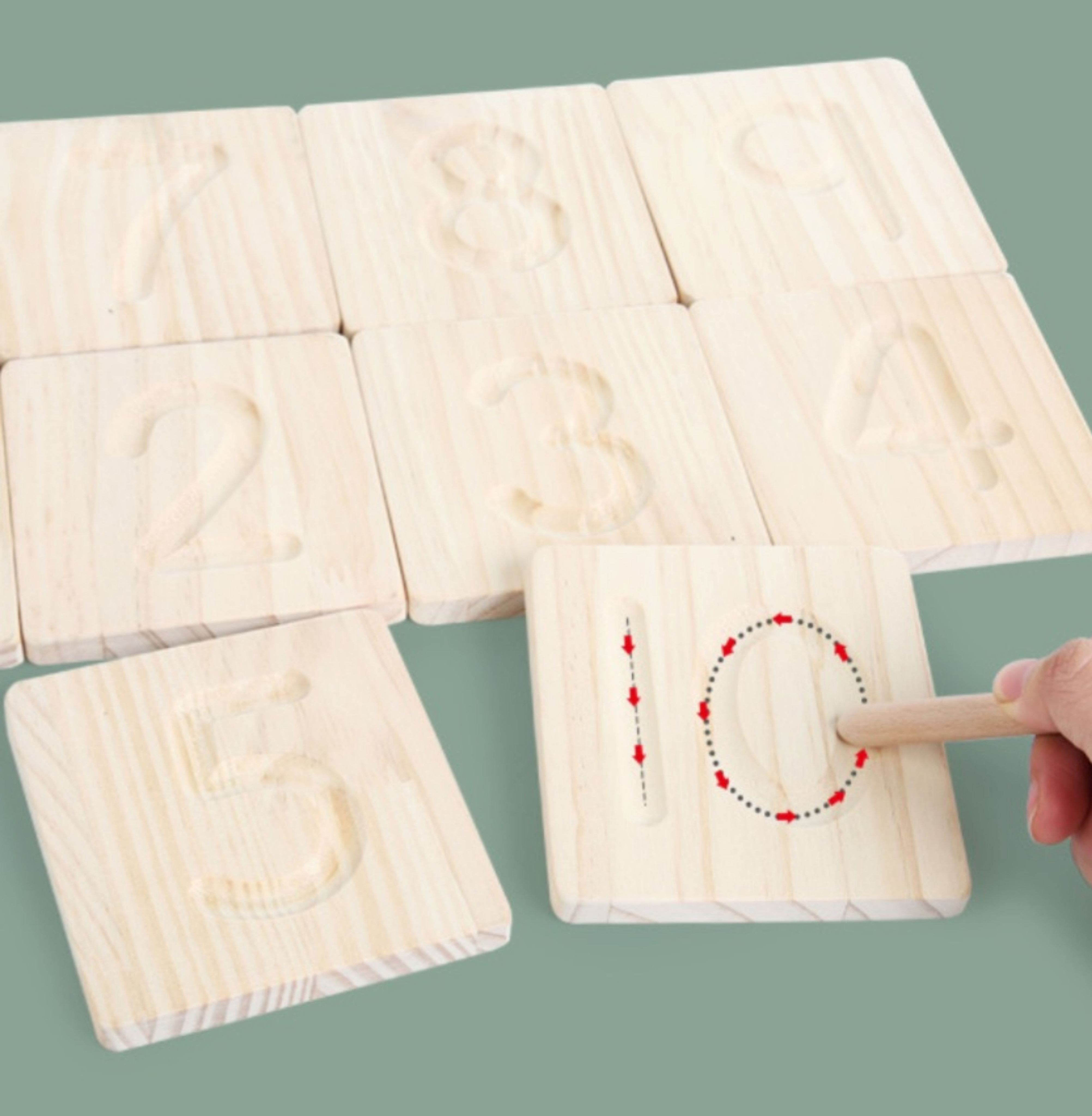 SG Wooden Alphabet Small Capital Letter Tracing Block Montessori Print ...