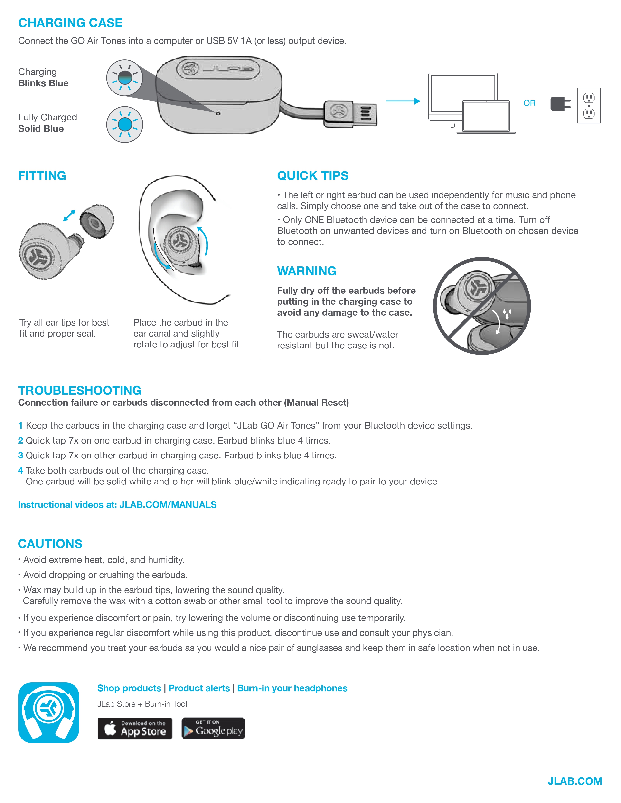 JLAB Go air Tones tws wireless earbuds with 32+ hours Bluetooth® 5.1 ...