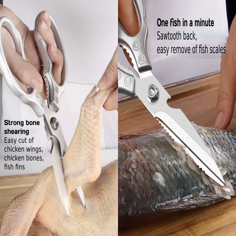 Multi Purpose Stainless Steel Kitchen Scissors Cutter Big Heavy Duty ...