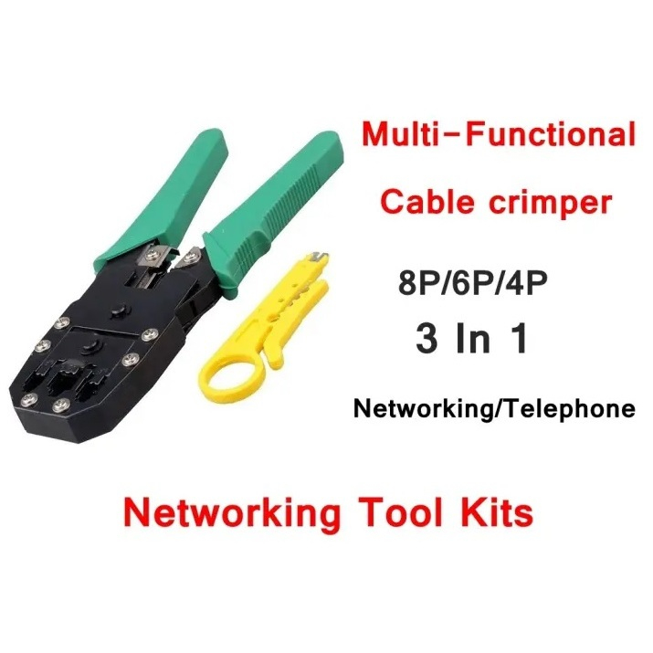 Crimping tool for Cat 5 / Cat 6 / Cat 6A / Cat 7 For RJ45 / RJ12 / RJ11 ...