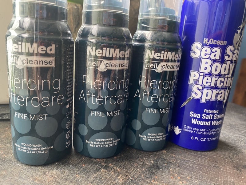 Neilmed Piercing Aftercare Spray 75ml set of 3 with 1 bottle H2ocean ...