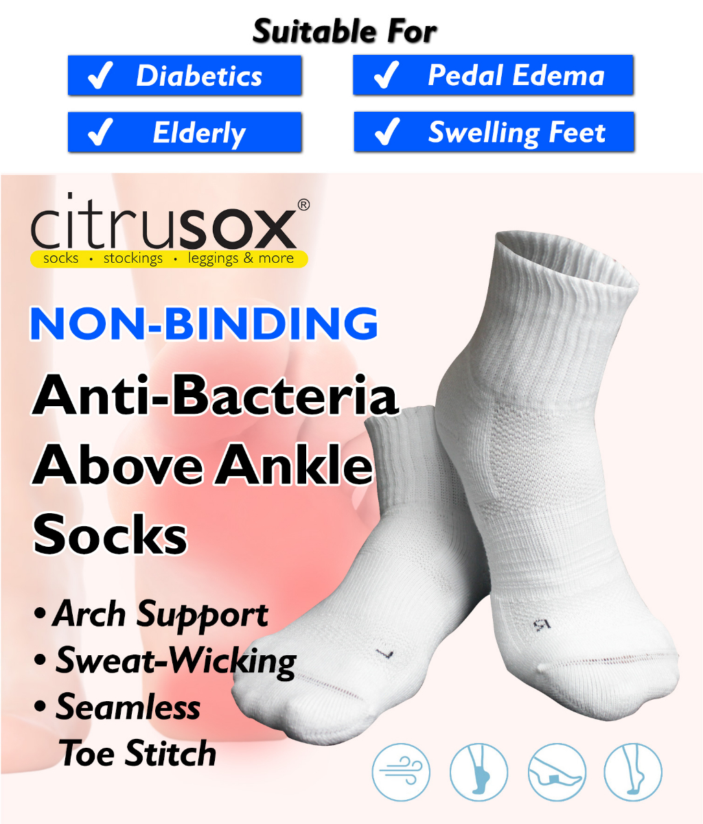 CITRUSOX Non-Binding Anti-Bacterial Above-Ankle Sock for Diabetic ...