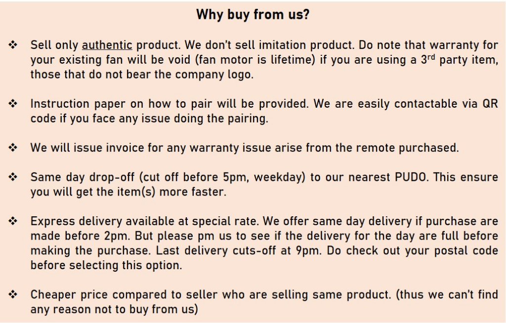 [Original] [Ready Stocks] Brand New Samaire ceiling fan remote control