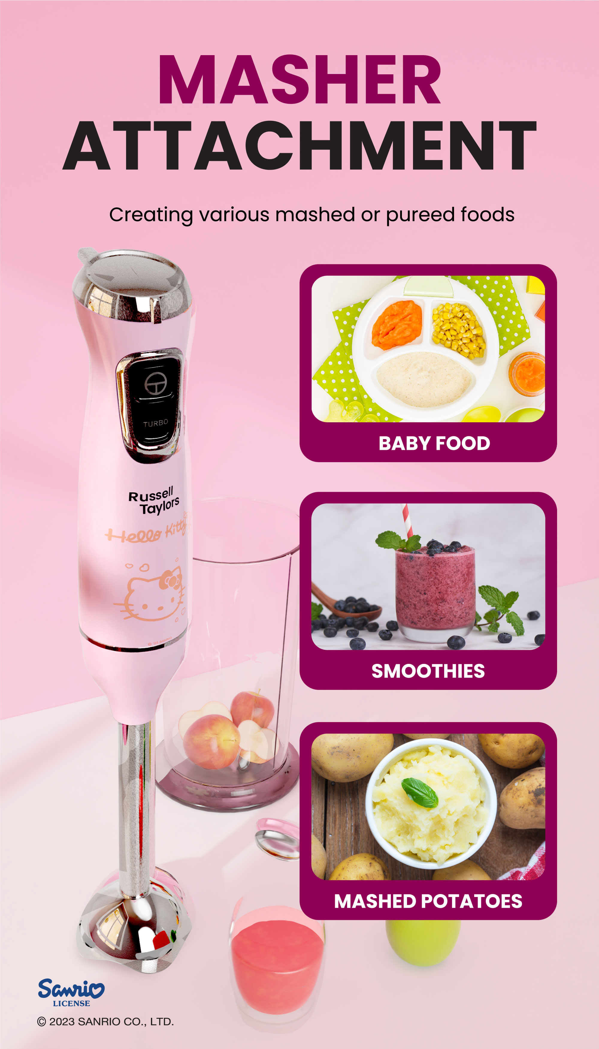 Sanrio Hello Kitty 2-in-1 Electric Whisk and Food Grinder USB