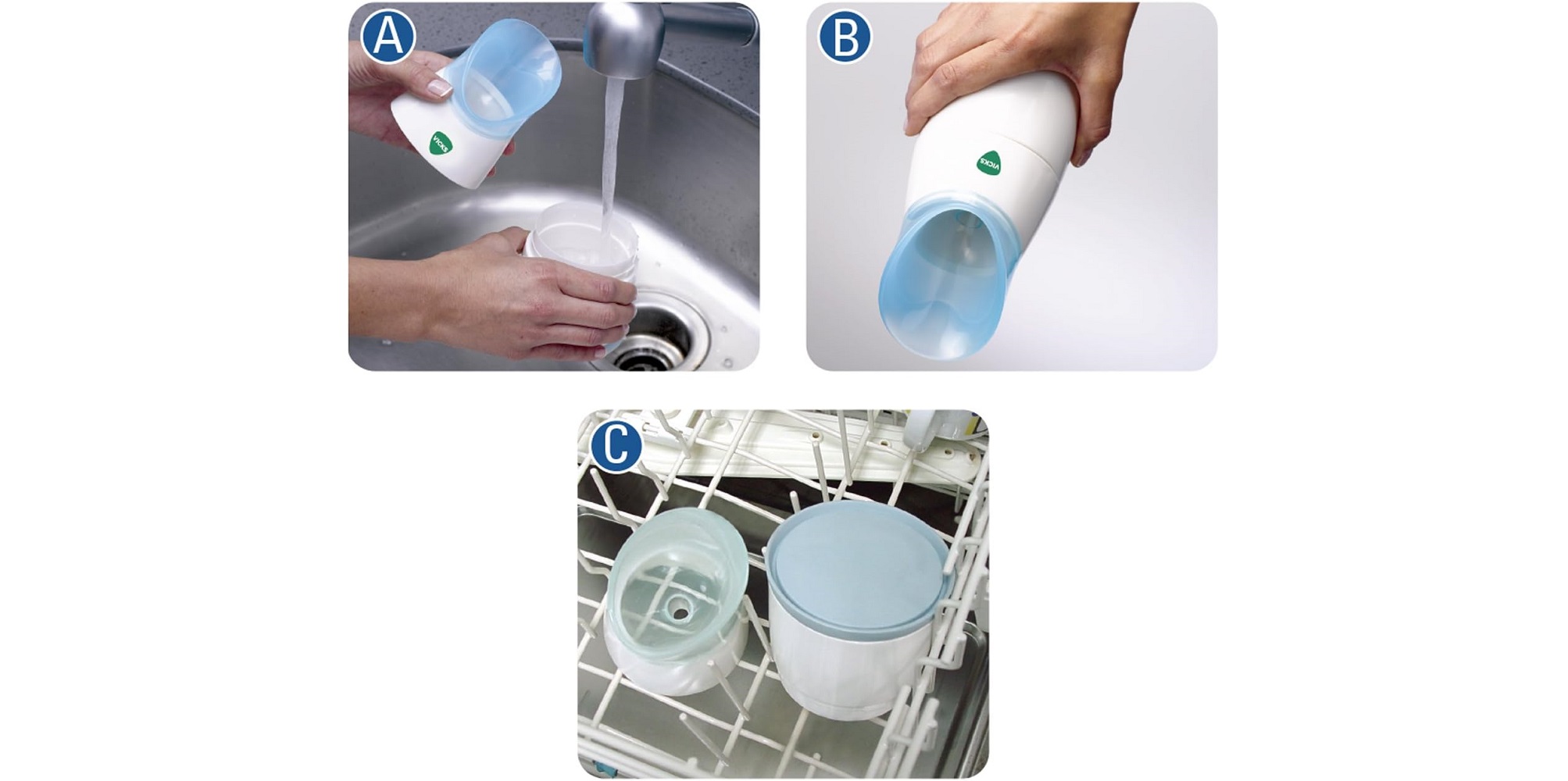 Vicks Steam Inhaler with 2 Menthol Scent Pads Relieve Colds, Flu ...