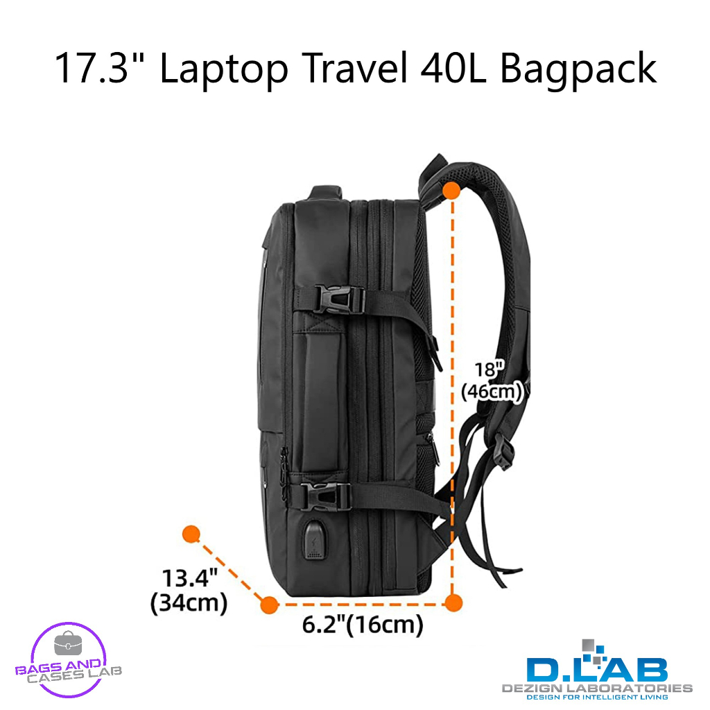 17.3 Inch Laptop 40L Backpack (KLB220104BK) | Shopee Singapore
