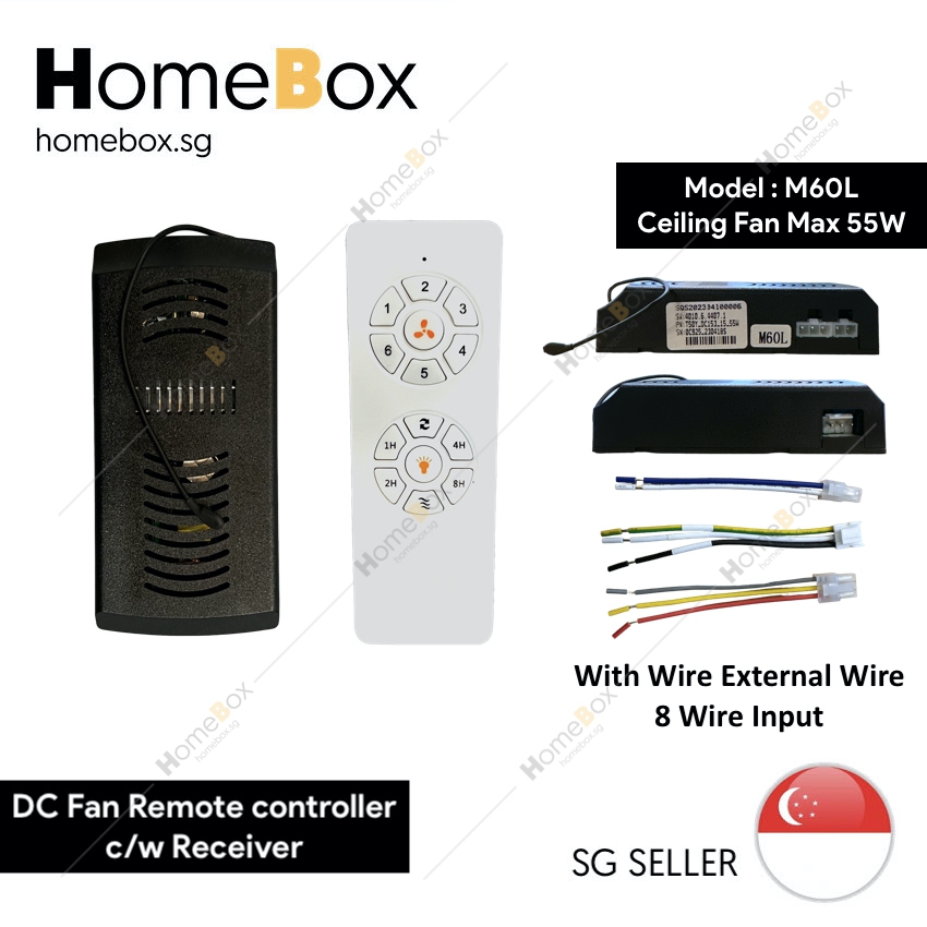 HomeBox 🇸🇬 DC Ceiling Fan Remote Control Kit with Receiver for DC motor ...