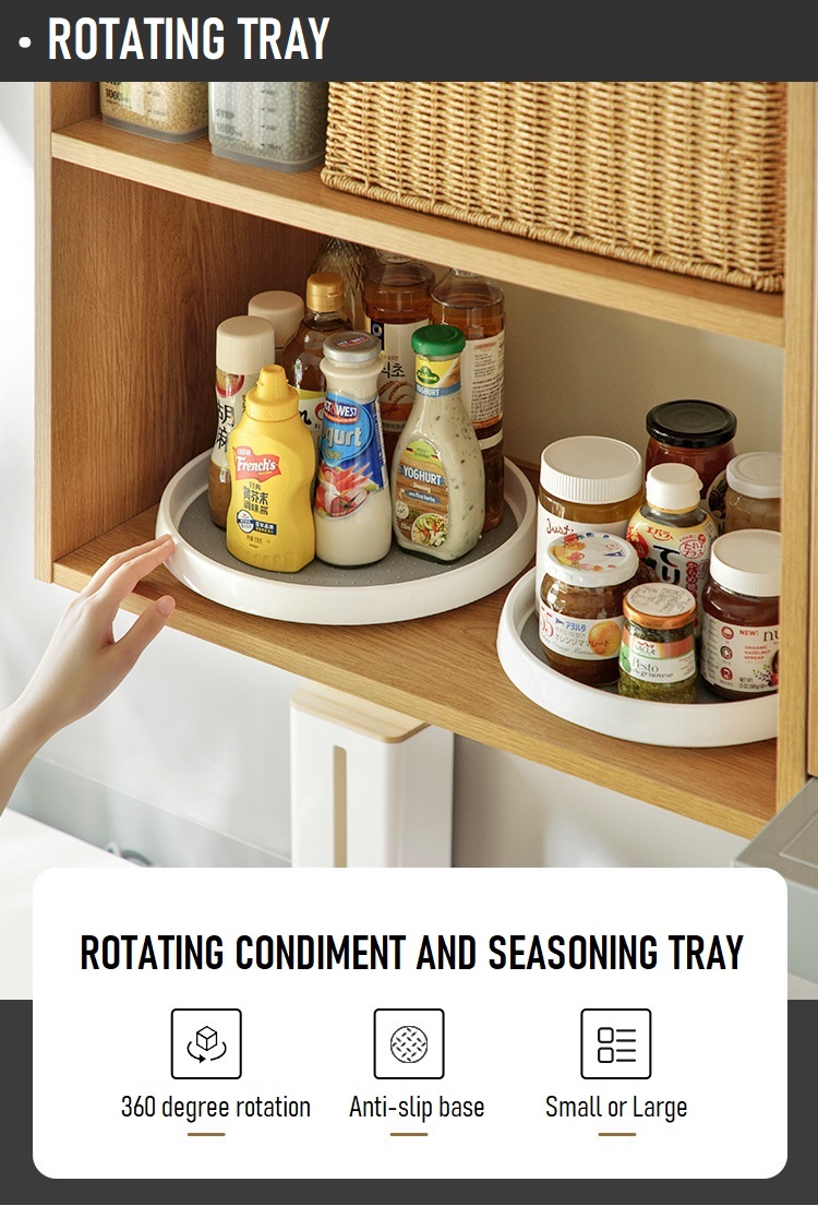 Lazy Susan Rotating Tray for Condiments and Seasoning 360 degree ...