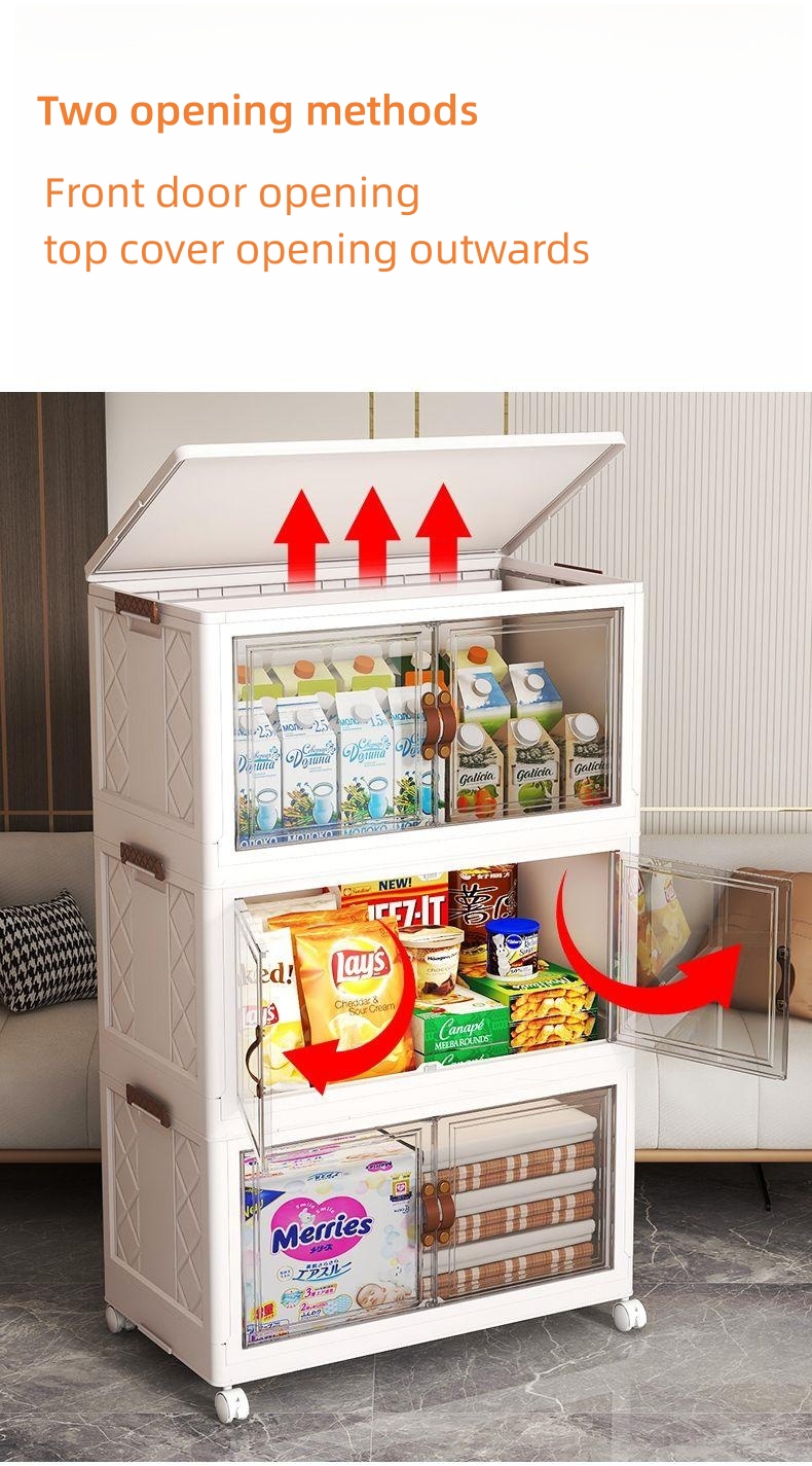 【TOP ONE】Foldable household storage box Clothing snacks Toy wardrobe ...