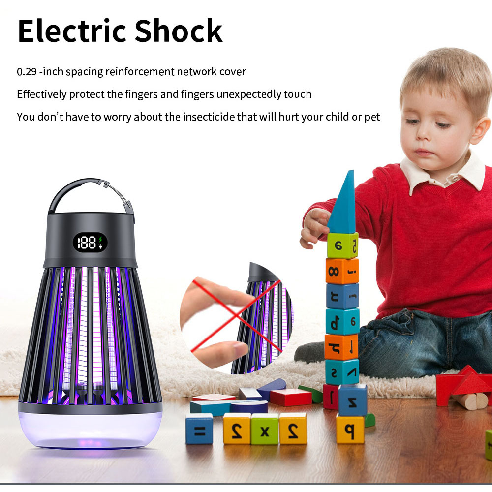 Portable Multifunction Electric Fly Bug Zapper Mosquito Insect Killer ...