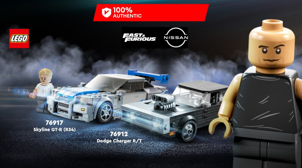 LEGO Speed Champions Fast and Furious 76912 & 76917 Nissan Skyline GTR  Dodge