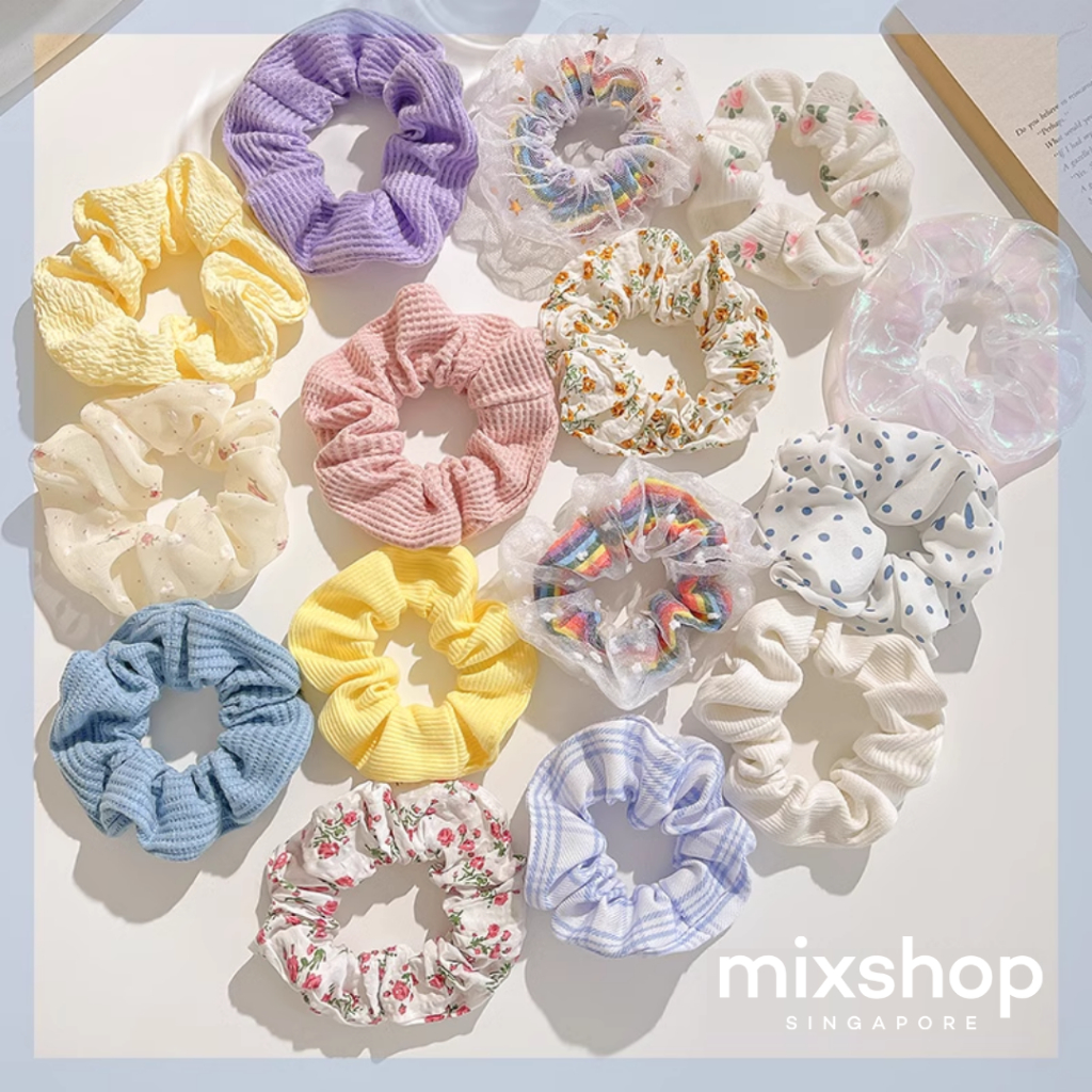 mixshop Summer Scrunchies, Satin Silk Scrunchies, Hair ties [SG READY ...
