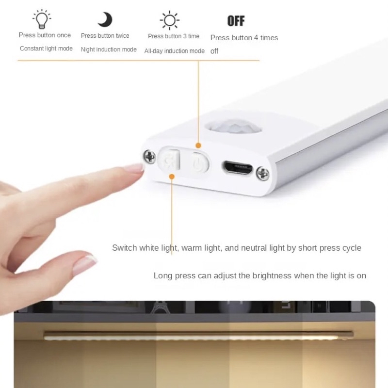 Motion Sensor LED Light - Rechargeable Magnetic Wireless Lamp For ...