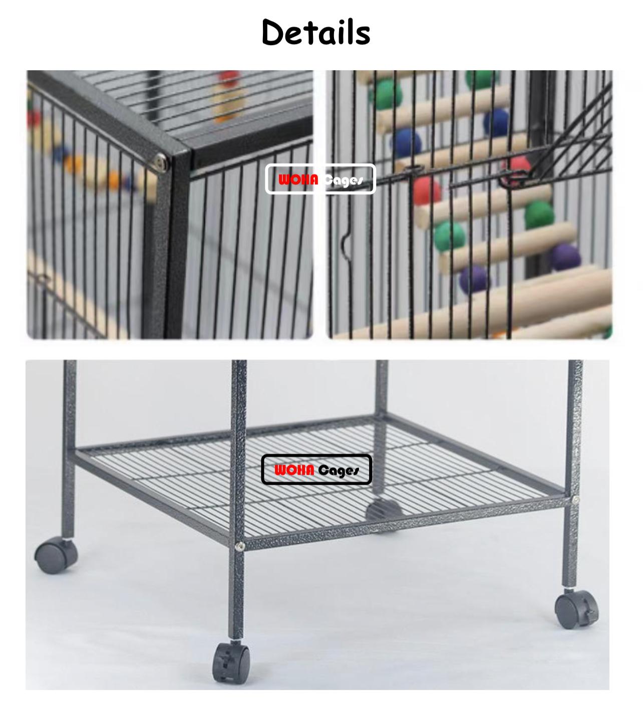 [WOHA] Latest Open Top Extra Large Hammer Sprayed Parrots Cage with ...