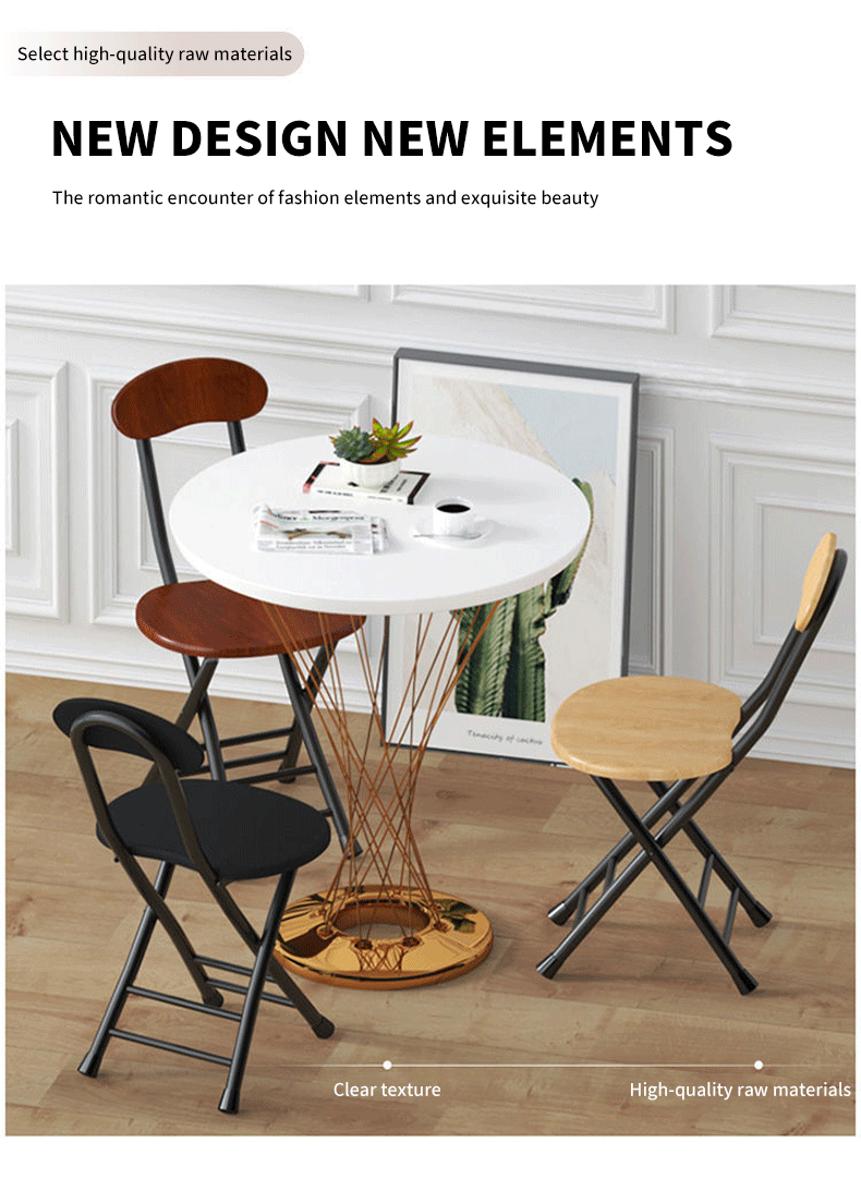 (HOME+) Folding stool household dining stool space saving portable ...