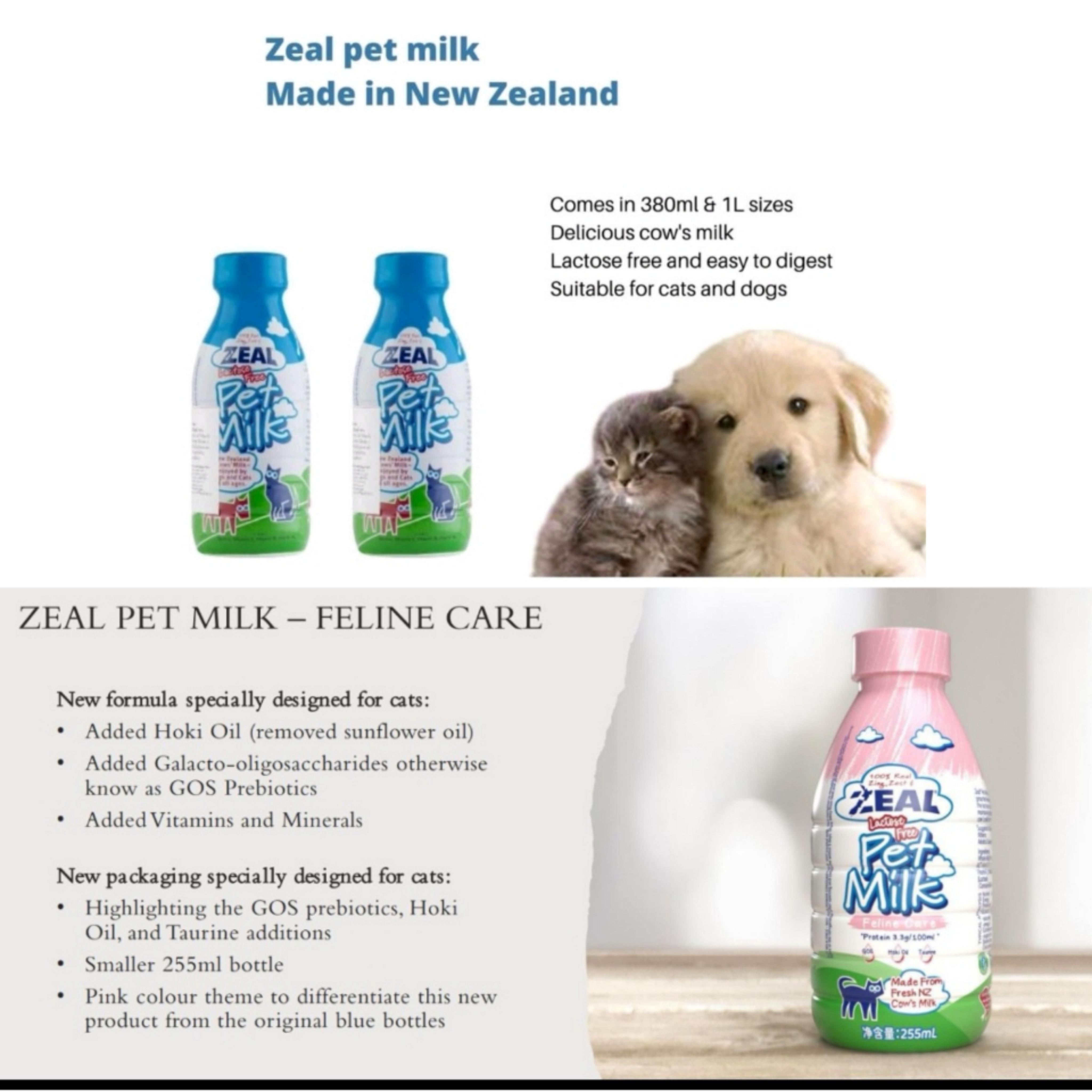Easy To Digest Milk For Cats Reference: Bundle Of 6 Zeal Lactose Free Pet Milk 255Ml 380Ml