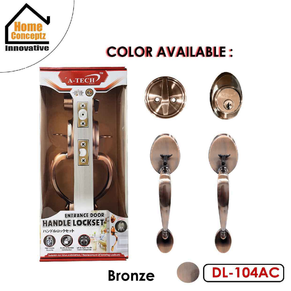[Hardware] A-TECH DOOR HANDLE LOCK SET – (DOUBLE) 2 Color available ...